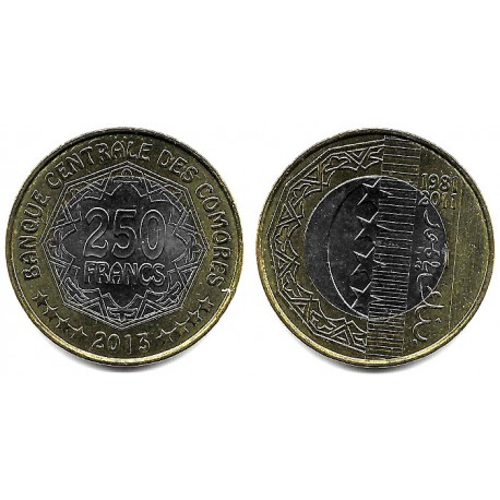 (21) Islas Comores. 2013. 250 Francs (SC)