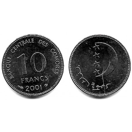 (19) Islas Comores. 2001. 10 Francs (SC)