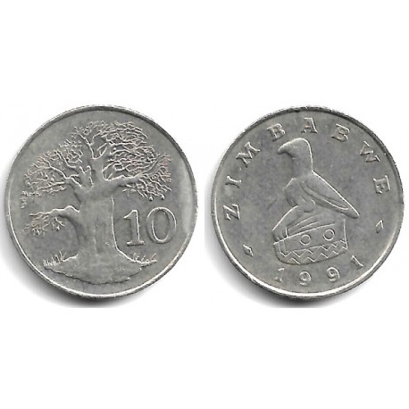 (3) Zimbabue. 1991. 10 Cents (MBC)