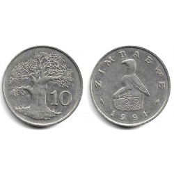 (3) Zimbabue. 1991. 10 Cents (MBC)