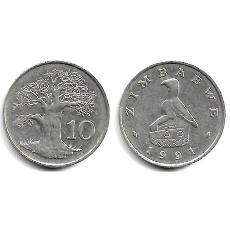 (3) Zimbabue. 1991. 10 Cents (MBC)