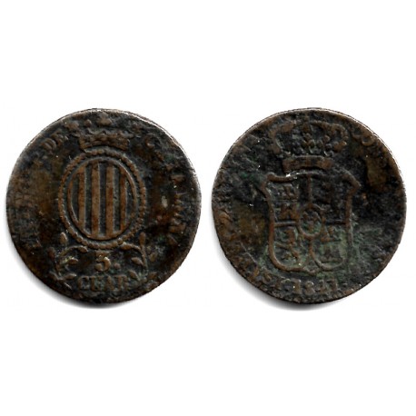 Isabel II. 1841. 3 Cuartos (BC/BC-) Ceca de Cataluña