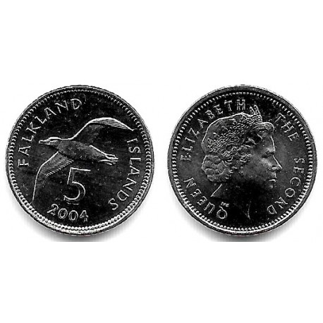 (132) Islas Malvinas. 2004. 5 Pence (SC)