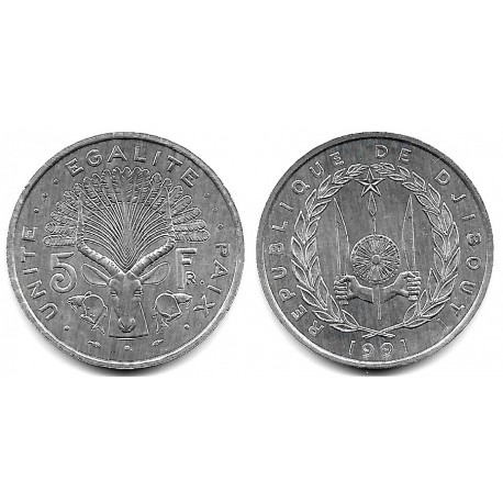 (22) Djibouti. 1991. 5 Francs (SC)