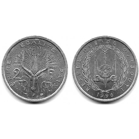 (21) Djibouti. 1996. 2 Francs (SC)