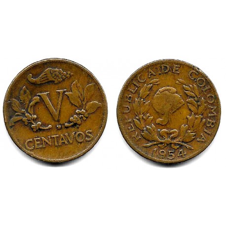 (206a) Colombia. 1954. 5 Centavos (MBC)