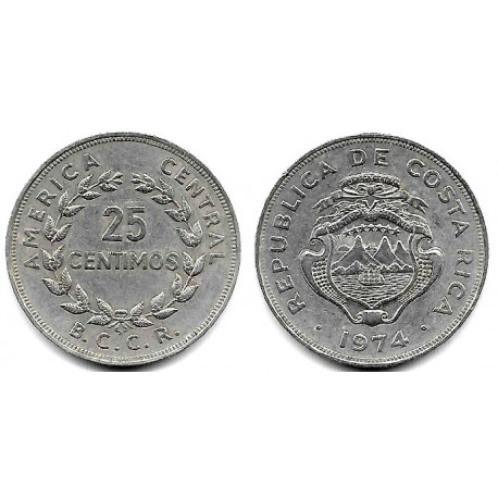 (188.1) Costa Rica. 1974. 25 Céntimos (MBC+)