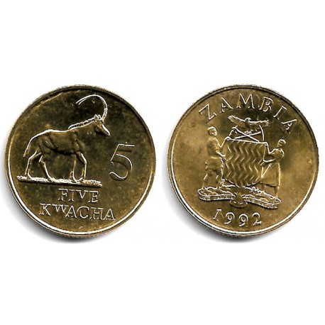(31) Zambia. 1992. 5 Kwacha (SC)