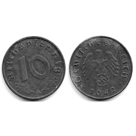 (101) Alemania (III Reich). 1942(A). 10 Reichspfennig (MBC+)