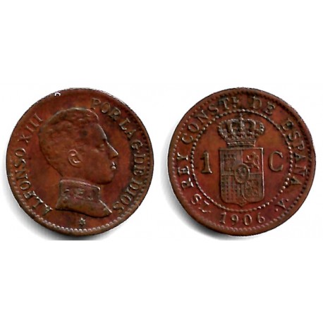 Alfonso XIII. 1906*(6). 1 Céntimo (EBC-) Ceca de Madrid SL-V