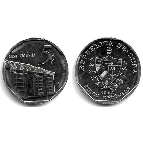 (575.1) Cuba. 1994. 5 Centavos (EBC)