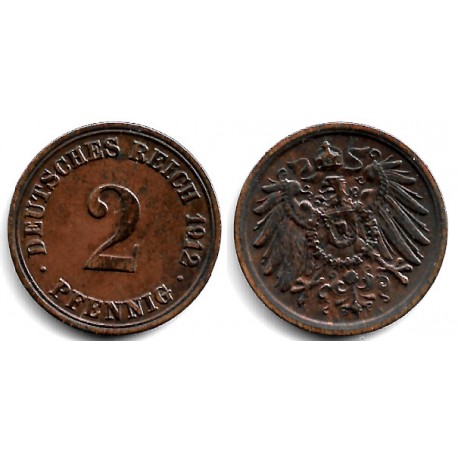 (16) Imperio Alemán. 1912(A). 2 Pfennig (MBC)