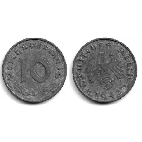 (101) Alemania (III Reich). 1942(F). 10 Reichspfennig (MBC+)