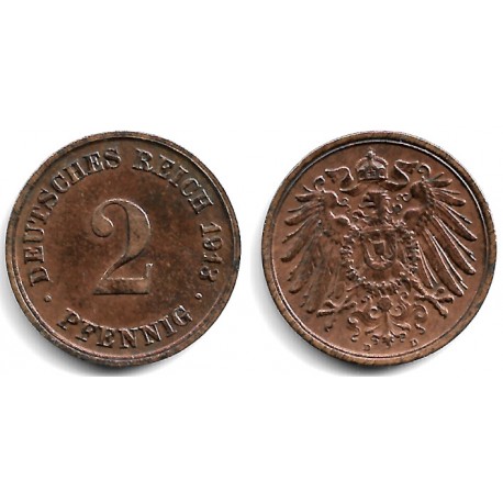 (16) Imperio Alemán. 1913(D). 2 Pfennig (EBC)