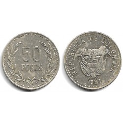 (283.1) Colombia. 1991. 50 Pesos (MBC)