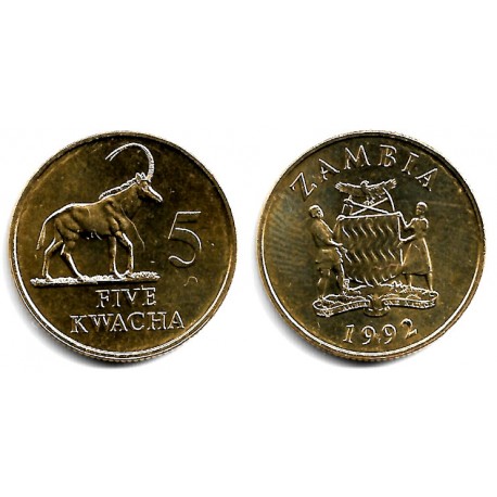 (31) Zambia. 1992. 5 Kwacha (SC)