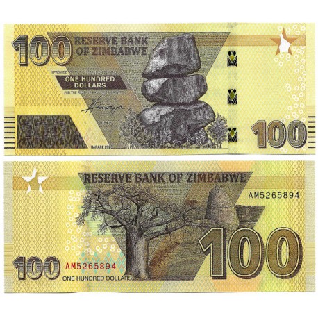 (W106) Zimbabue. 2023. 100 Dollars (SC)
