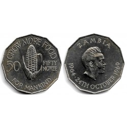 (14) Zambia. 1969. 50 Ngwee (EBC+)