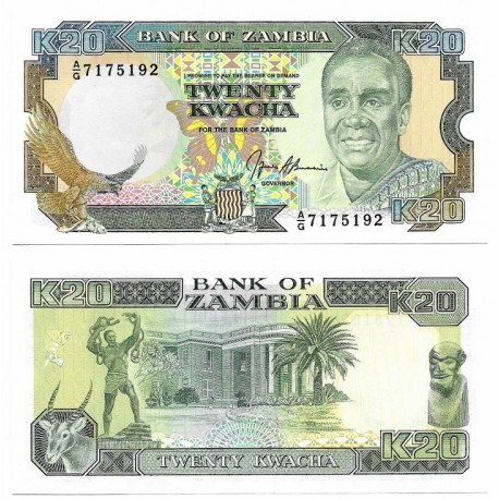(32b) Zambia. 1989-91. 20 Kwacha (SC)