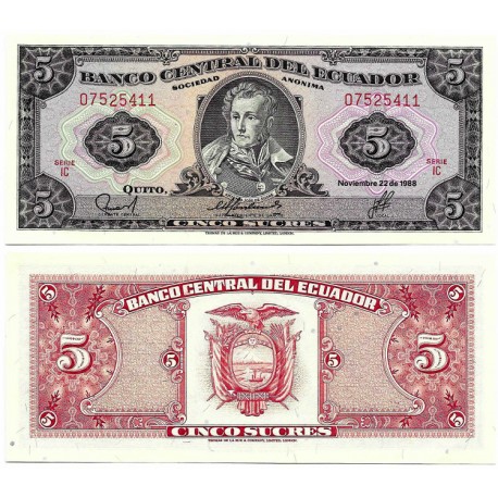 (113d) Ecuador. 1988. 5 Sucres (SC)