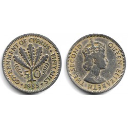 (36) Chipre. 1955. 50 Mils (MBC)