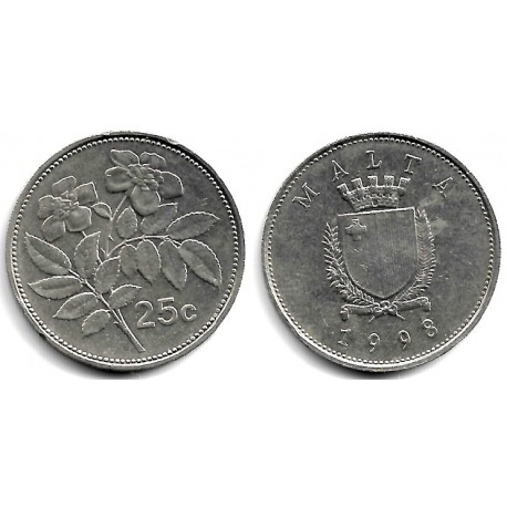 (97) Malta. 1998. 25 Cents (MBC+)