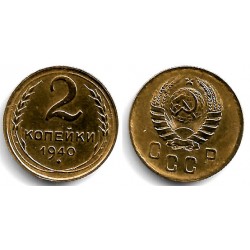(Y106) Unión Soviética. 1940. 2 Kopeks (EBC)