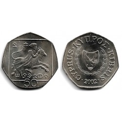 (66) Chipre. 2002. 50 Cents (SC)