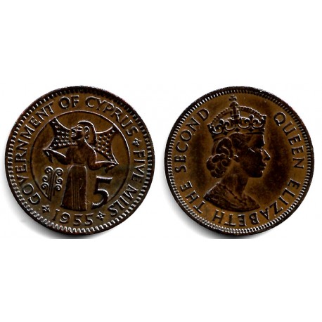 (34) Chipre. 1955. 5 Mils (MBC+)