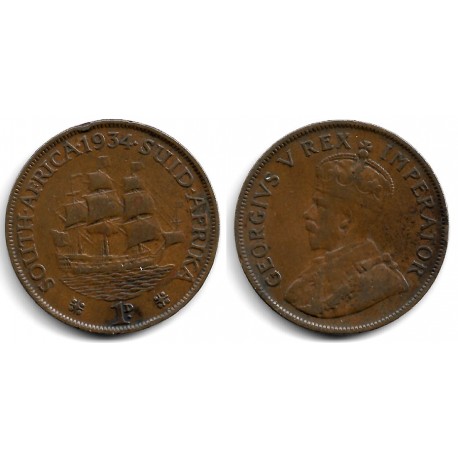 (14.3) Sudáfrica. 1934. 1 Penny (BC/BC+)