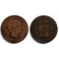 Alfonso XII. 1879. 10 Céntimos (RC) Ceca de Barcelona OM