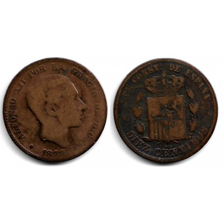Alfonso XII. 1879. 10 Céntimos (RC) Ceca de Barcelona OM