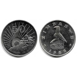 (5) Zimbabue. 1989. 50 Cents (SC-)