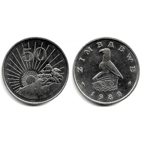 (5) Zimbabue. 1989. 50 Cents (SC-)