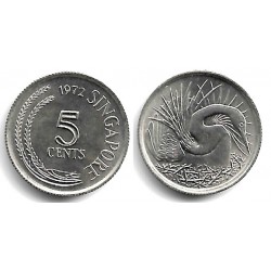 (2) Singapur. 1972. 5 Cents (SC)