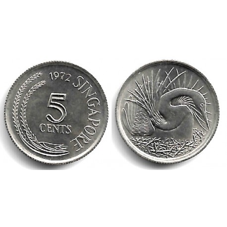 (2) Singapur. 1972. 5 Cents (SC)