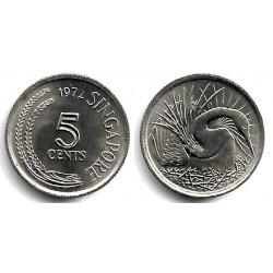 (2) Singapur. 1972. 5 Cents (SC)