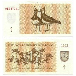(39) Lituania. 1992. 1 Talonas (EBC+)