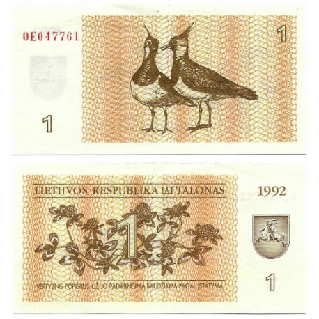 (39) Lituania. 1992. 1 Talonas (EBC+)