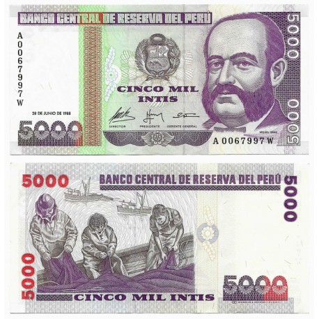 (137) Perú. 1988. 5000 Intis (EBC)