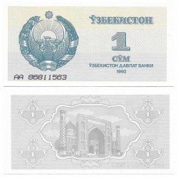 (61a) Uzbekistán. 1992. 1 Som (SC-)