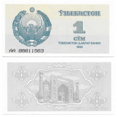 (61a) Uzbekistán. 1992. 1 Som (SC-)