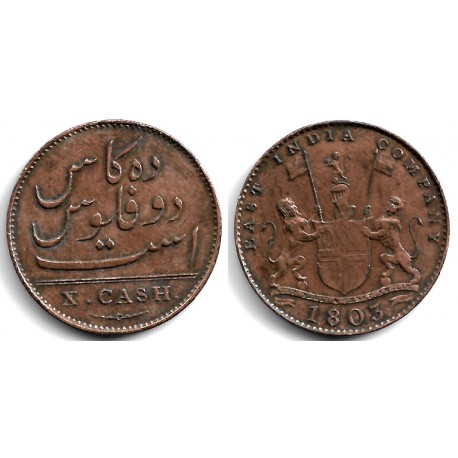 (319) India Británica. 1803. 10 Cash (MBC)