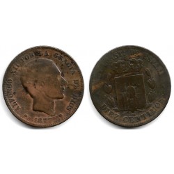 Alfonso XII. 1877. 10 Céntimos (RC+/RC) Ceca de Barcelona OM