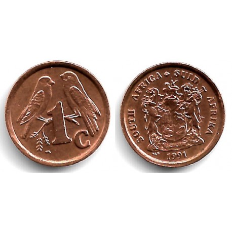 (132) Sudáfrica. 1991. 1 Cent (MBC)