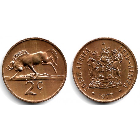 (83) Sudáfrica. 1977. 2 Cents (EBC)