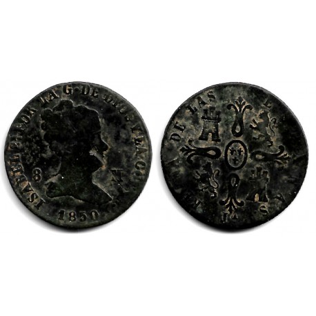 Isabel II. 1850. 8 Maravedí (BC-) Ceca de Jubia