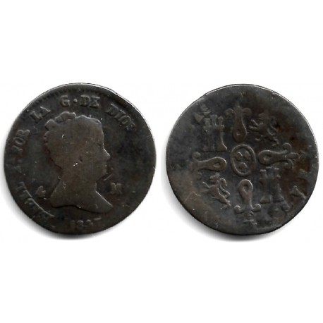 Isabel II. 1847. 4 Maravedí (BC/BC-) Ceca de Segovia