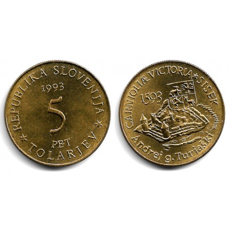 (9) Eslovenia. 1993. 5 Tolarjev (SC)