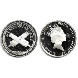 (48) Islas Vírgenes Británicas. 1985. 20 Dollars (EBC+) (Plata)
